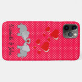 ロマンティックな象 赤いハートとドット柄 Case-Mate iPhoneケース (裏面(横))