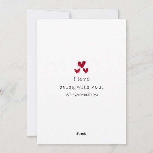 ロマンティックな赤いバラ - 赤いハートのバレンタインデー シーズンカード (裏面)