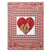 ロマンティックな赤い花のハートデザイン４特別な瞬間 ノートブック (正面)