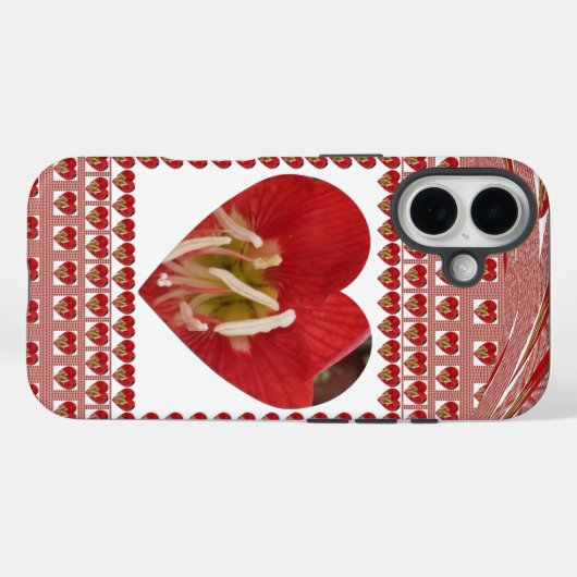 ロマンティックな赤い花のハートデザイン４特別な瞬間 Case-Mate iPhoneケース (裏面 (横))