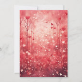 ロマンティックな赤とピンクのハートのバレンタインデーパーティー 招待状 (裏面)