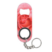 ロマンティックな赤とピンクのバラの水滴 キーホルダー栓抜き (裏面)