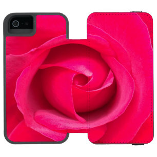 ロマンティックな赤ピンクのバラ iPhone SE/5/5sウォレットケース