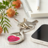 ロマンティックな赤ピンクのバラ v2 キーホルダー (側面)