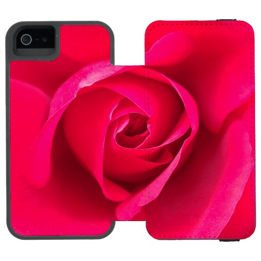 ロマンティックな赤ピンクのバラ v2 incipio iPhoneウォレットケース (フォリオ Open)
