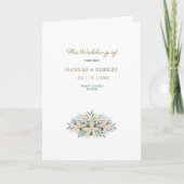ロマンティックな野の花の折りたたみ式結婚式プログラム カード (正面)