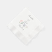 ロマンティックな野の花の植物学的な結婚式パーティー 縁ありカクテルナプキン (角)