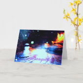 ・·♥ロマンティックな雪景色のグリーティングカード♥·• カード (黄色い花)