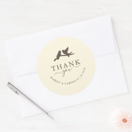 ロマンティックな鳥 クラシックな結婚式のお礼 ラウンドシール