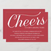 ロマンティックな40周年結婚記念日パーティー招待状 招待状 (正面/裏面)