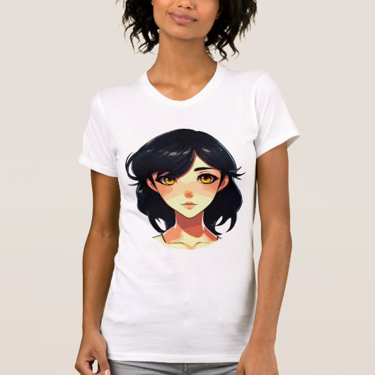 ロマンティックアニメの夢: 青い髪の美人 Tシャツ (正面)