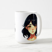 ロマンティックアニメの夢: 青い髪の美女 コーヒーマグカップ (正面右)