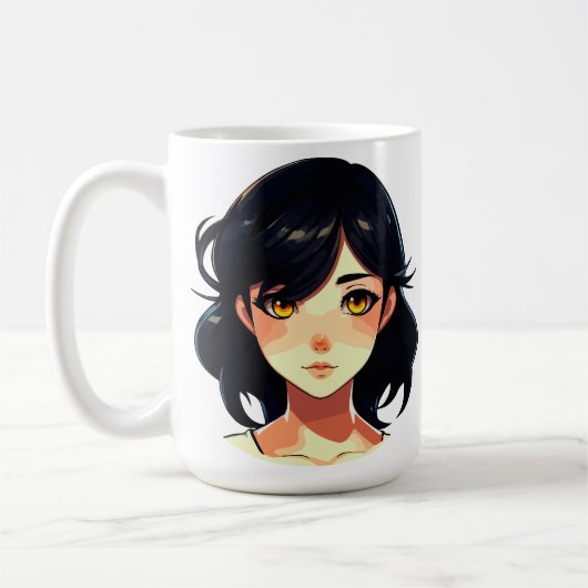 ロマンティックアニメの夢: 青い髪の美女 コーヒーマグカップ (左)
