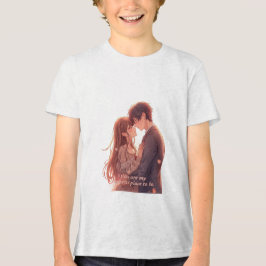 ロマンティックアニメカップル - バレンタインデー アート トライブレンドTシャツ