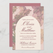 ロマンティックウォーターカラーアジサイ結婚式招待状 招待状 (正面/裏面)