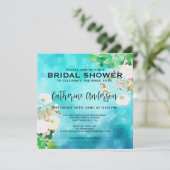 ロマンティックウォーターカラーアートホワイトローズブライダルシャワー 招待状 (スタンド正面)