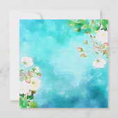 ロマンティックウォーターカラーアートホワイトローズブライダルシャワー 招待状 (裏面)