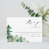 ロマンティックウォーターカラーウッドランド春の結婚式 出欠カード (スタンド正面)