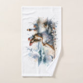 ロマンティックウォーターカラーガールバイライトハウス バスタオルセット (ハンドタオル)