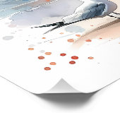 ロマンティックウォーターカラーガールバイライトハウス ポスター (コーナー)