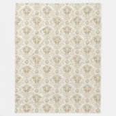 ロマンティックウォーターカラーダマスウォームリトリートエレガントホテル フリースブランケット (正面)