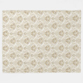 ロマンティックウォーターカラーダマスウォームリトリートエレガントホテル フリースブランケット (正面(横))