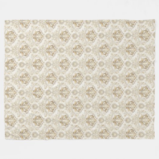 ロマンティックウォーターカラーダマスウォームリトリートエレガントホテル フリースブランケット (正面(横))