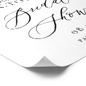 ロマンティックウォーターカラーピーチ花模様ブライダルシャワー ポスター (角)