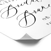 ロマンティックウォーターカラーピーチ花模様ブライダルブランチ ポスター (角)