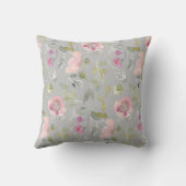 ロマンティックウォーター色フローラドードル装飾用クッション クッション (裏面)