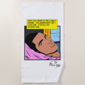 ロマンティックエコーズ 孤独なハート ロマンス コミック ビーチタオル (正面)