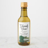 ロマンティックエメラルドグリーン結婚バラズサンキューミニー ワインラベル (正面)