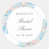 ロマンティックカントリー シック ボタニカル ブライダルシャワー ラウンドシール (正面)