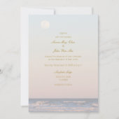 ロマンティックガルベストンビーチテキサス州シーサイド結婚ズ 招待状 (正面)