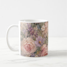 ロマンティックガーデンの花咲くボタニカル コテージコア コーヒーマグカップ