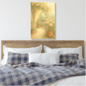 ロマンティックガーデンバルコニーインソフトパステルトーン キャンバスプリント (インサイチュ (寝室))