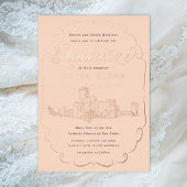 ロマンティックキャッスルファンタジークインセアニラ金ゴールド 箔招待状