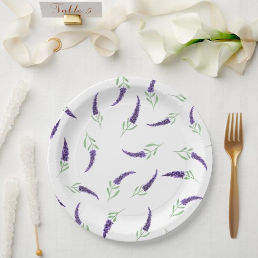 ロマンティックキュートプロヴァンス誕生日紙プレート ペーパープレート (ウェディング)