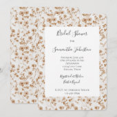 ロマンティッククリームブラウン花嫁のシャワー 招待状 (正面/裏面)