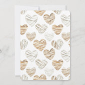 ロマンティッククリームホワイトハートブライダルシャワー 招待状 (裏面)