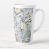 ロマンティッククリーム紫の花 カフェラテマグ (右)