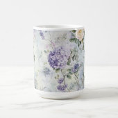 ロマンティッククリーム紫の花   コーヒーマグカップ (中央)