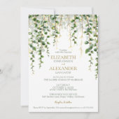 ロマンティックグリーン ガーランド ウェディング 招待状 (正面)