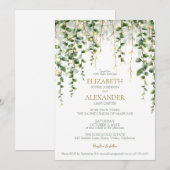 ロマンティックグリーン ガーランド ウェディング 招待状 (正面/裏面)