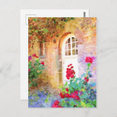 ロマンティックコテージガーデンアクアレル ポストカード (正面/裏面)