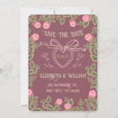 ロマンティックコテージコアバラ-ヴィンテージハートロケット セーブザデート (正面)