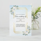 ロマンティックコテージブルー結婚フローラ 招待状 (スタンド正面)