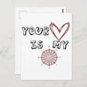 ロマンティックコンパス ラブクォート ギフト ポストカード (正面/裏面)