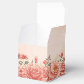 ロマンティックコーラルバラ庭園の結婚式スクエア フェイバーボックス (オープン)