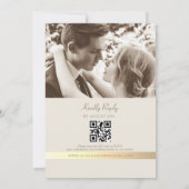 ロマンティックゴールド結婚式QRコード 招待状 (裏面)